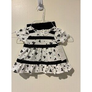 NWT Rachel Zoe Black & White Floral Outfit - 0-3M